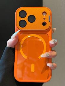 Heavy Duty Shockproof Lens Protection Phone Case With Magnetic Lens Holder For IPhone 17 Pro Max, 17 Pro, 17, 16, 15, 14 ProMax, Anti-Scratch Protective Cover - Orange - View 4