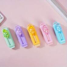 Creative Turtle Shaped Sliding Eraser, Retractable Design For Painting And Writing - Durable PP Material - Multicolor - View 5