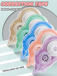 Băng xóa màu kẹo (dung lượng lớn), băng xóa trắng có thể thu gọn dùng trong kỳ thi, băng xóa trơn tru, băng xóa lỏng đáng tin cậy dùng cho văn phòng phẩm trường học - Bộ - Xem 3