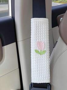 1/2 chiếc bọc dây an toàn ô tô hình hoa tulip dễ thương, miếng đệm vai dây an toàn xe hơi trang nhã theo mùa. - A - Xem 13
