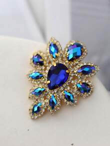 45*59毫米金色水晶AB水钻贴花，缝制于扁平爪镶底座上，镶嵌钻石，适用于婚纱、鞋子和工艺品制作。 - Gold AB Stones - 查看 13