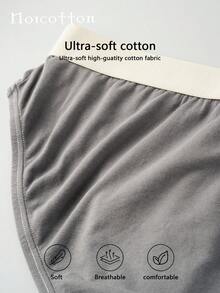 Norcotton 2pcs Men's Solid Color Basic Cotton Knit Briefs With Contrast Waistband - Multicolor - View 7