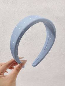 1件波点发箍，法式优雅风格甜美复古柔软日常佩戴派对下午茶高冠防滑固定刘海及碎发发饰 - 彩色 - 查看 5