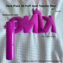 0.4mm Thick 3D Embossed Heat Transfer Vinyl - Suitable For T-Shirts, Hats, Bags, Etc. Can Be Cut With A Cutting Plotter. Not Suitable For Laser Cutting. - X - View 29