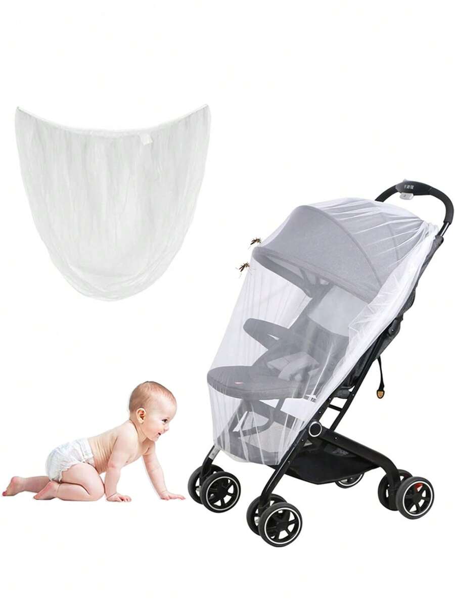 1pc Baby Stroller Mosquito Net, Stroller Anti-Mosquito Cover, Soft Elastic Mesh Design Effectively Prevents Mosquito Bites, Suitable For Stroller, Pram, Bassinet - Multicolor - View 1
