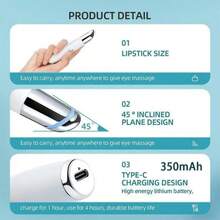三合一电动面部、眼部和唇部按摩器，带加热功能，350mAh，有助于缓解黑眼圈、眼袋，放松身心 - 彩色 - 查看 11