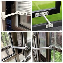 1pc Window Safety Lock, Sliding & Casement Window Stopper, Anti-Fall Security Lock For High-Rise Buildings, No-Drill Window Restrictor, Easy Installation, Anti-Opening Latch - Grey - View 3