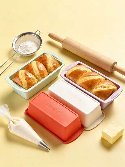 [6pcs/4pcs/3pcs/1pc] Mini Silicone Toast Mold, Non-Stick Bread Mold, Suitable For Baking Bread, Cake, Meat Patty, Resistant To 4-230°C, Can Be Used In Oven, Microwave, Air Fryer, Also For Refrigeration And Freezing, Silicone Cake Mold, Silicone Bread Mold, Baking Mold, Bread Baking Tool, Non-Stick Baking Tray