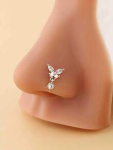1pc Butterfly Nose Stud, New Piercing Nose Jewelry, Suitable For Daily Wear For Women - Multicolor - View 1