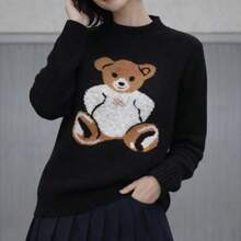Blusa Mousse Urso Inverno Estilo Ursinho Fofo - Preto - Visão 2