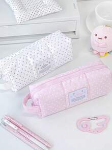 1 Túi đeo vai đơn giản cho học sinh, họa tiết chấm bi, dung tích lớn, dùng để đựng văn phòng phẩm, bút chì và vật dụng trên bàn học. - Nhiều màu - Xem 4