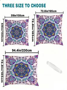 1 tấm bạt che nắng họa tiết Mandala, mái che ngoài trời chống thấm nước, vải che nắng chống tia UV, thích hợp cho sân, sân sau, vườn, hiên nhà, bãi cỏ, trang trí tiệc, kèm dây buộc (không bao gồm cột). - C - Xem 2