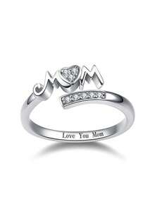 1 pieza Anillo de circonita cúbica para adolescentes, para regalo de cumpleaños, Día de la Madre, aniversario, joyería para fiestas - 1# - Ver 9