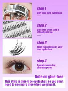 自然无胶假睫毛，轻盈妆感，适合日常佩戴，分段式假睫毛，增强眼部魅力 - 查看 4