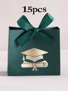Juego de 3 cajas de regalo de graduación, esquema de colores blanco rojo verde, caja de dulces para fiesta de temporada de graduación, caja de regalo de celebración de graduación 2026 Feliz de ser graduado, caja de almacenamiento de decoración de ceremonia de graduación, opción de regalo exquisita - Ver 18