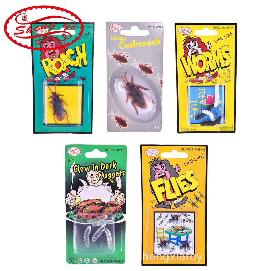 1pc 2026 New - Valentine's Day - Gift For Couples - Partner Gift - Prank Prop - Gag Gift - Fake Insect - Glow-In-The-Dark Worm - Fake Cockroach - Fake Fly - Novelty Item - Funny Prank - Party Gag - Scene Prop - Creative Gift - Funny Gag Gift - Couple Novelty Gift - Multicolor - View 1