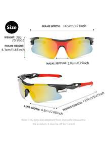 1 Pair Fashionable Multi-Color Large Frame Outdoor Sports Goggles, Adult Windproof Sandproof Mountaineering Cycling Goggles, Mountain Bike Riding Goggles, Driving Goggles, Outdoor Cycling Accessories, Fishing Goggles - Multicolor - View 4