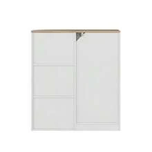 Eckschrank, Eckbadezimmerschrank com ofensor Lagerschränken, moderno Lagerschrank com Gittertüren e verstellbaren Regalen, geeignet für Badezimmer, Küche, Wohnzimmer, Abstellraum, Ecke - Branco - Ver 10