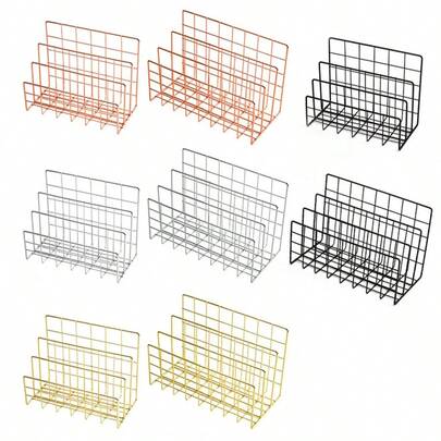 Desktop Mail Organizer, File Organizer, Metal Wire Mail Sorter, Letter Organizer, Magazine Rack, Suitable For Letters, Mail, Books, Postcards, Brochures, Mail Storage Rack (3 Slots)