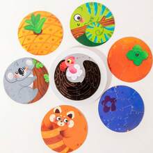 Puzzle Educational Toys, Double-Sided Numeral & Alphabet Learning Puzzle Box Set, Round Shape, For Boys & Girls, Cognitive Development - Multicolor - View 7