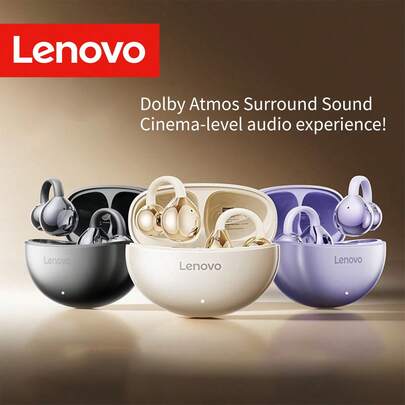  Lenovo TA410 Classic Clip-On Wireless Headphones, BT5.4 Stable Connection, Low Latency, Long Battery Life, HiFi Sound Quality, Clear Calls, Open-Ear Design