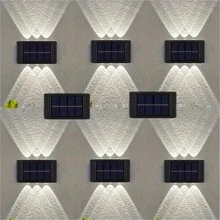 1个太阳能壁灯,IPX4防水,户外6LED甲板灯,壁灯,是庭院、街道、围栏、车库和花园的完美装饰。 - 白光 - 查看 14