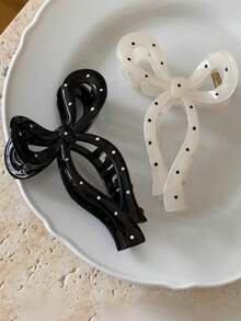 1/2pcs Polka Dot Bow Hair Clips, Suitable For Everyday, Vacation, Weddings, Graduations And Back To School - Multicolor - View 8