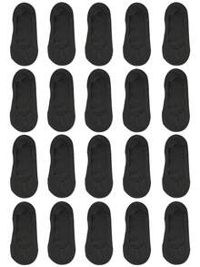 chuanwa（2） 1/5/10双装 女士夏季薄款无缝冰丝隐形防滑透气吸湿纯色乐福袜 - 彩色 - 查看 18