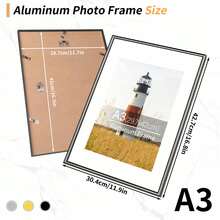 HIMEETIME 1个30x40厘米铝制相框，A4黑色相框，现代简约风格，30x40厘米A3/A4相框，家居装饰相框，简约时尚壁挂或桌面相框，金色/银色/玫瑰金/黑色 - 鋁合金相框 - 查看 17