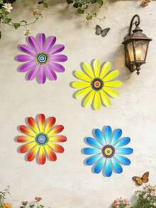 1pc/4pcs Metal Floral Decor Suitable For Home, Garden, Party, Wedding, Bedroom, Living Room And Wall Decoration - Multicolor - View 11
