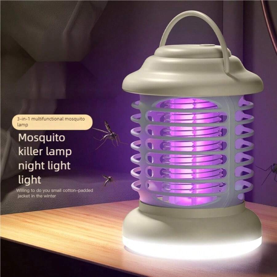 Lampu Pengusir Nyamuk UV 2-in-1, Lampu Malam Cahaya Hangat, Lampu Pengusir Nyamuk Portabel untuk Dalam/Luar Ruangan, Dapat Diisi Ulang USB, 800mAh - MultiWarna - View 1