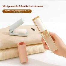 1 cái dụng cụ loại bỏ xơ vải mini có thể gập lại, xoay 180°, có nắp đậy chống bụi, độ bám dính cao, dùng trong gia đình, du lịch, văn phòng. - A - Xem 4