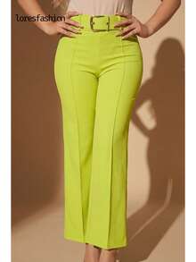 Women Pants - Lime Green - View 4
