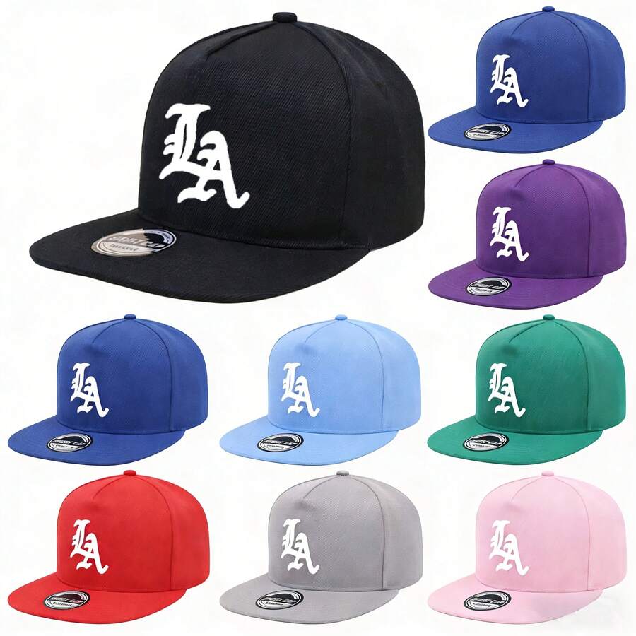 Unisex LA Print One-Style Flat-Brimmed Baseball Cap - LA Hat For &, Outdoor Activities, Vacation & Shopping, LA Letter, -Care For Retailers/Homers - 粉色 - 查看 1