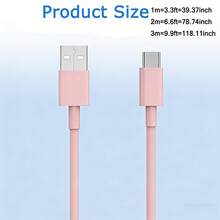 2pcs 6ft USB A To USB-C Charging Cable, Universal Premium Durable Tangle-Free Fast Charging And Data Sync Cable, Compatible With Samsung Galaxy S26 S24 S23 S22 S21 S20, A Series, Note Series, CarPlay, Pro Air, Android Phones, Essential Car Accessory For Summer Travel - Pink - View 4