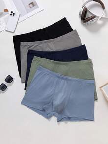 2pcs Men's Plus Size Boxer Briefs, Made Of Milk Silk Fabric, Breathable, Comfortable, And Shipped In Random Colors. - Multicolor - View 2