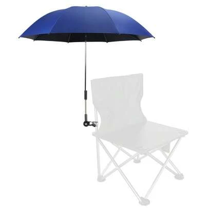 360° Adjustable Beach Umbrella With Clamp, Suitable For Chairs, UPF50+ For Beach Chair, Patio Chair, Wheelchair, Camping Chair, Golf Cart (Chair Not Included)