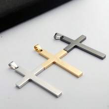 1 chiếc dây chuyền mặt chữ thập bằng thép không gỉ, kiểu xoắn, mạ vàng 18k, khắc tên theo yêu cầu. - Nhiều màu - Xem 9