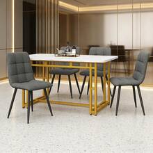 Dining Table & Chair Sets - Golden + MDF - View 1