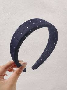 1件波点发箍，法式优雅风格甜美复古柔软日常佩戴派对下午茶高冠防滑固定刘海及碎发发饰 - 彩色 - 查看 7
