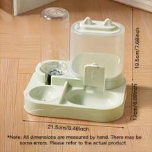 Alimentador y bebedero automático 2 en 1 de gran capacidad para gatos, diseño transparente con separación de seco y húmedo, dispensador de comida y agua para mascotas sin batería, portátil para viajes, ideal para gatos y perros de interior - Talla única - Ver 5