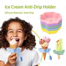 硅胶冰淇淋托架 | 防漏冰棒模具辅助工具（儿童适用） | 多功能冰棒托盘 - 彩色 - 查看 1