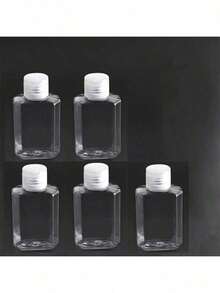 1/3/5pcs Transparent Butterfly Cap Bottles 30/50/100ml, PET Material Flip Cap Bottles, Lotion Bottles Cosmetic Travel Refillable Containers - Multicolor - View 11