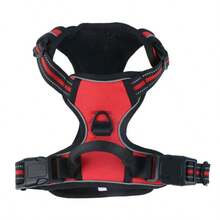 1 Set Dog Harness And Leash, Reflective Anti-Pull Pet Chest Strap With Quick Release Buckle, Comfortable Thick Handle, Durable For Walking And Training - Red - View 7