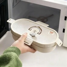 850毫升304不锈钢椭圆形午餐盒,可重复使用防漏便当盒,便携式大容量午餐容器,水果沙拉食品储存容器,可用洗碗机和微波炉加热,适合学生和成人在学校、办公室、户外露营、野餐、旅行、返校等场合使用。 - 彩色 - 查看 11