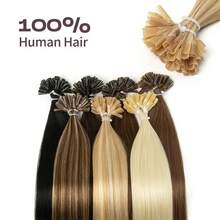 Real Human Hair Fusion Nail U Tip Extensions 12-20 inches Straight Pre Bonded Hot Keratin Hair 50pcs/pack 30g Salon Hair for Women - S1 - Übersicht 3