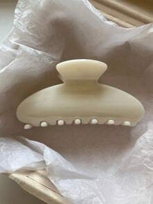 3个装女士黑色、白色、棕色轻巧塑料发夹，时尚百搭，优雅简约，纯色发爪，适合日常、休闲、派对、通勤、海滩、度假、发型设计、洗脸/洗头、化妆等场合，是女性时尚发夹和发饰的理想之选。 - 彩色 - 查看 8