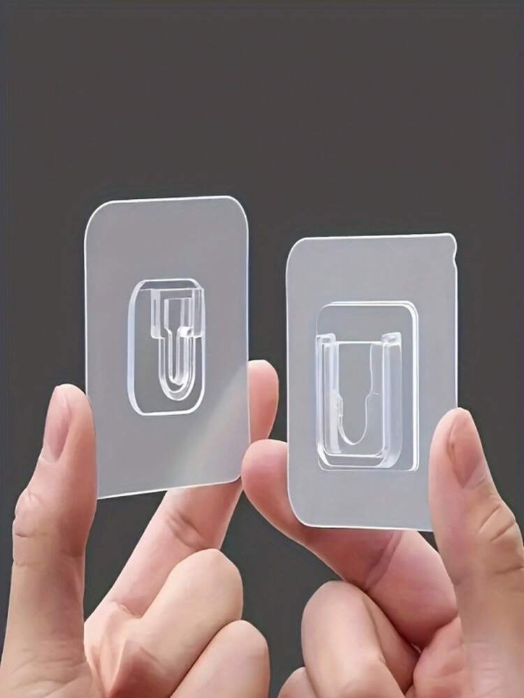 20个/1个强力粘性墙钩 - 透明，易于安装的吸盘式挂钩，多功能防撞挂钩，坚固的壁挂式插座，收纳架，实用挂钩，适用于厨房和浴室收纳，圣诞装饰 - 查看 2