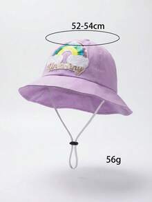 1pc Girls' Fisherman Bucket Hat, Cute & Sweet For Summer, Sequin Rainbow, Lightweight For Spring & Autumn, Wide Brim Sun Protection Hat, Adjustable Chin Strap, Breathable, Quick Dry, Packable, Soft Material, Skin-Friendly, One Size Fits Most, Washable, Suitable For Beach, Outdoor Play, Hiking, Camping - 1PC - View 12