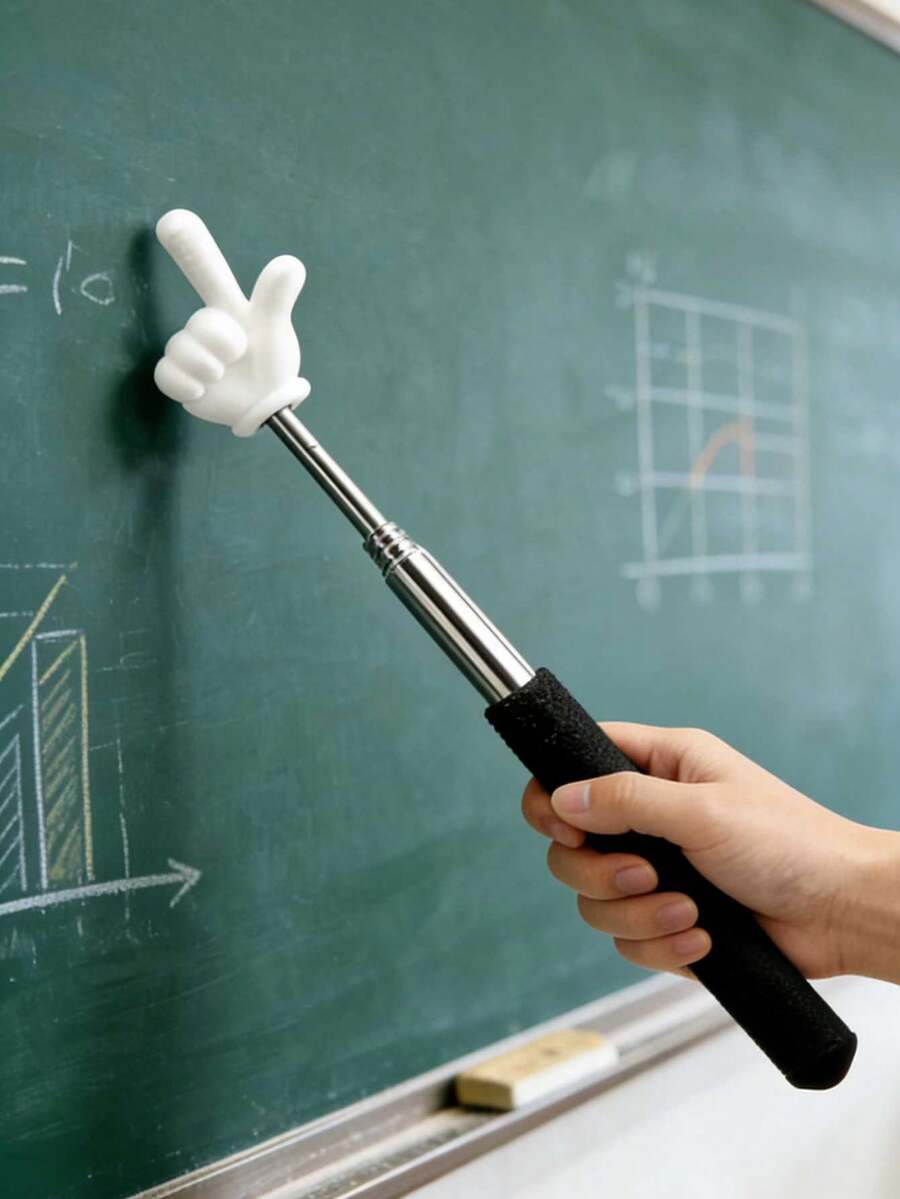 Utdragbar fingerpekare, pedagogisk utdragbar fingerpekare, justerbar tvåfärgad pekare, fingerpekare för föräldrar och lärare, utdragbar pekare för whiteboard och piano - flerfärgad - Visa 1